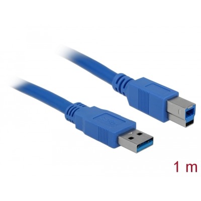 Delock Cable USB 3.0 type-A male > USB 3.0 type-B male 1 m blue