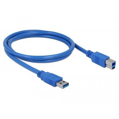 Delock Cable USB 3.0 type-A male > USB 3.0 type-B male 1 m blue 2
