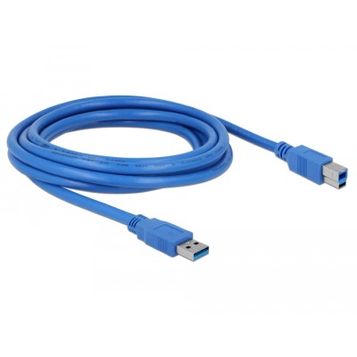 Delock Cable USB 3.0 type-A male > USB 3.0 type-B male 3 m blue 2