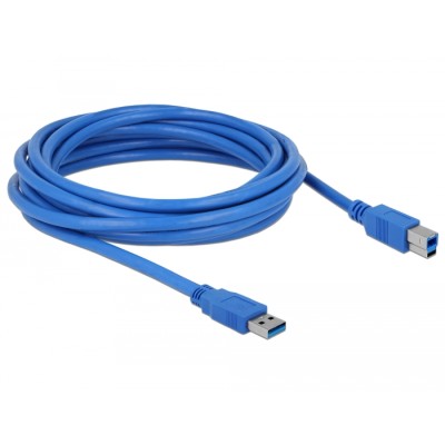 Delock Cable USB 3.0 type-A male > USB 3.0 type-B male 5 m blue 2