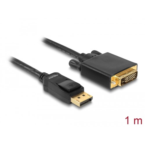 Delock Cable DisplayPort 1.1 male  DVI 24+1 male passive 1 m black