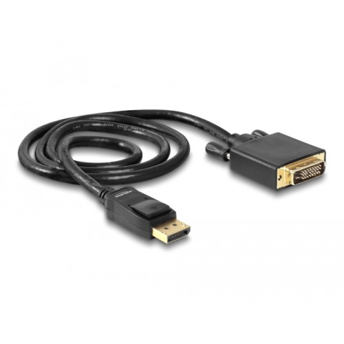 Delock Cable DisplayPort 1.1 male  DVI 24+1 male passive 1 m black