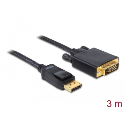 Delock Cable DisplayPort 1.3 male > DVI 24+1 male passive 3 m black