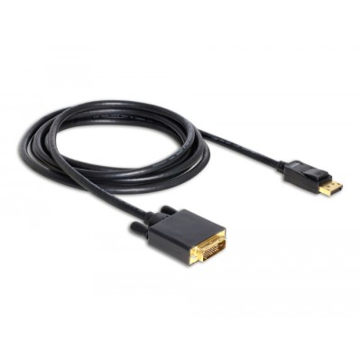 Delock Cable DisplayPort 1.3 male > DVI 24+1 male passive 3 m black 2