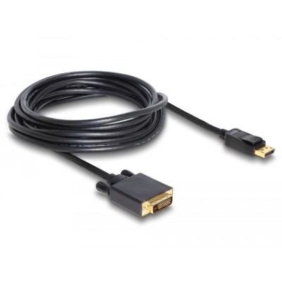 Delock Cable DisplayPort 1.1 male > DVI 24+1 male passive 5 m black 2