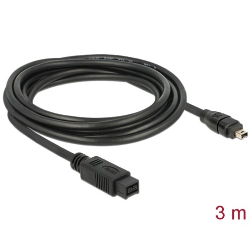Delock Cable FireWire 9 pin male  4 pin male 3 m