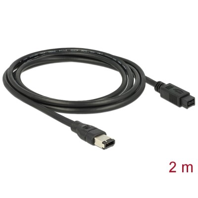 Delock Cable FireWire 9 pin male  6 pin male 2 m 2