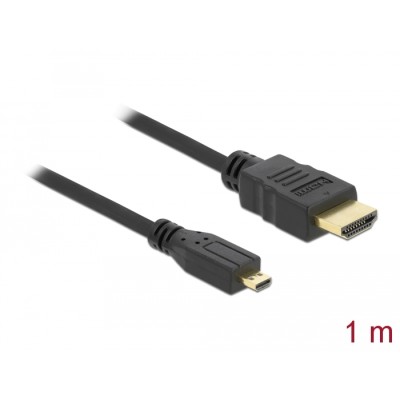 Delock Cable High Speed HDMI with Ethernet A/D male/male 1m
