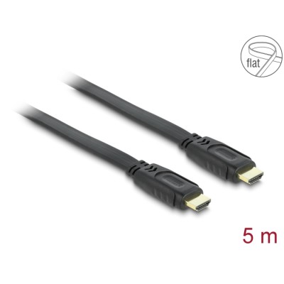 Delock Cable High Speed HDMI with Ethernet – HDMI A male  HDMI A male flat 5 m