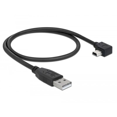 Delock Cable USB-A male > USB mini-B male angled 90° left 2
