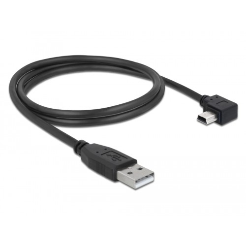 Delock USB 2.0 Cable Type-A male to Type Mini-B male angled 1 m