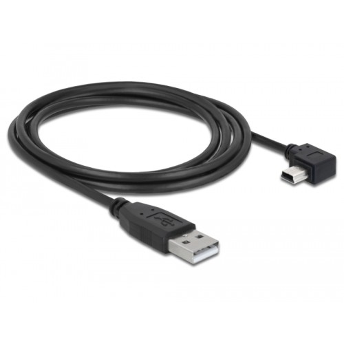 Delock USB 2.0 Cable Type-A male to Type Mini-B male angled 2 m