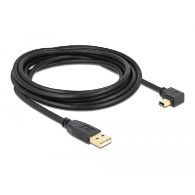 Delock Cable USB-A male > USB mini-B male angled 90° left 2