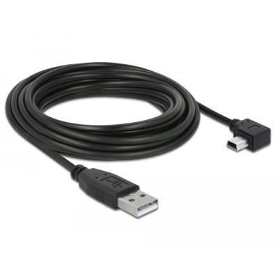 Delock Cable USB-A male > USB mini-B male angled 90° left 2