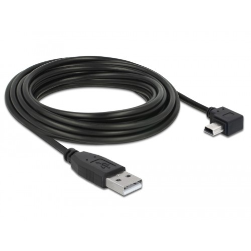 Delock Cable USB-A male > USB mini-B male angled 90° left
