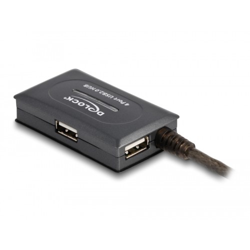Delock USB 2.0 Extension Cable 10 m active with 4 port Hub