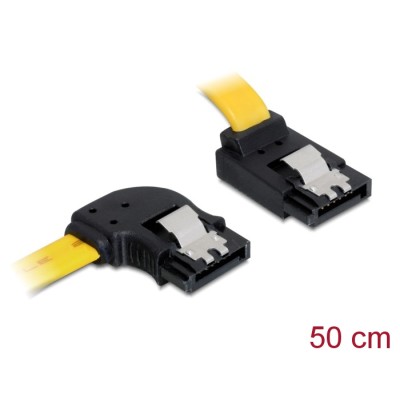 Delock SATA 6 Gb/s Cable left angled to upwards angled 50 cm yellow