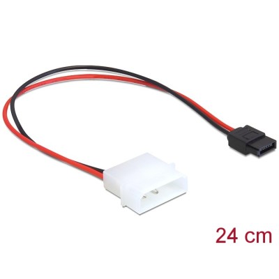 Delock Power Cable Molex 4 pin plug to Slim SATA 6 pin receptacle 24 cm