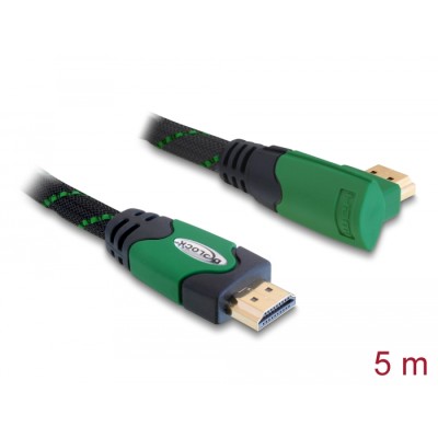 Delock Cable High Speed HDMI with Ethernet – HDMI A male  HDMI A male angled 4K 5 m