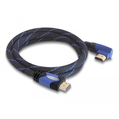 Delock Cable High Speed HDMI with Ethernet – HDMI A male  HDMI A male angled 4K 1 m 2