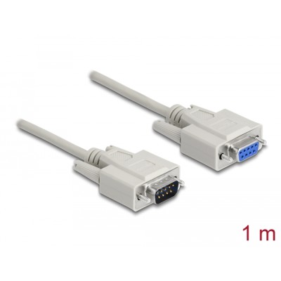 Delock Cable Serial RS-232 D-Sub9 male > RS-232 D-Sub9 female 1 m extension