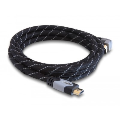 Delock Cable High Speed HDMI with Ethernet – HDMI A male  HDMI A male angled 4K 1 m 2