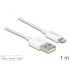 Delock USB data and power cable for iPhone™, iPad™, iPod™ white 1 m