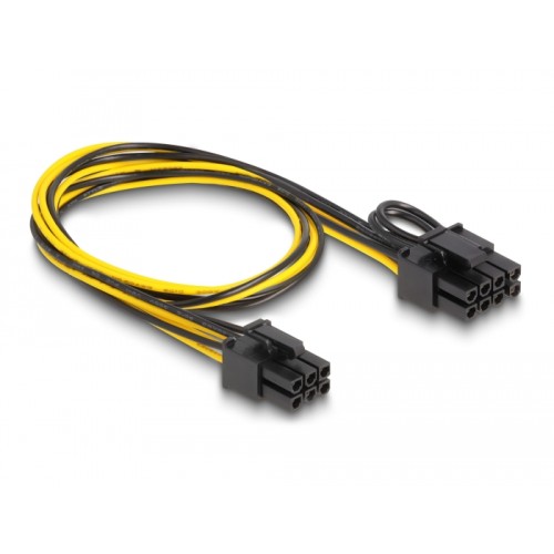 Delock Power Cable PCI Express 6 pin male to PCI Express 6+2 pin male 50 cm