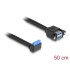 Delock Cable USB 5 Gbps pin header female 90° angled to 2 x USB 5 Gbps Type-A female for built-in 50 cm