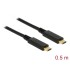 Delock USB 3.1 Gen 2 (10 Gbps) cable Type-C to Type-C 0.5 m PD 3 A E-Marker