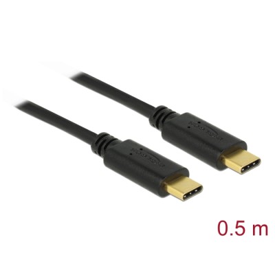 Delock USB 2.0 cable Type-C to Type-C 0.5 m PD 5 A E-Marker