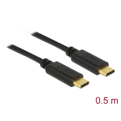 Delock USB 2.0 cable Type-C to Type-C 0.5 m PD 5 A E-Marker