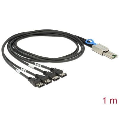 Delock Cable Mini SAS SFF-8088 > 4 x eSATA 1 m