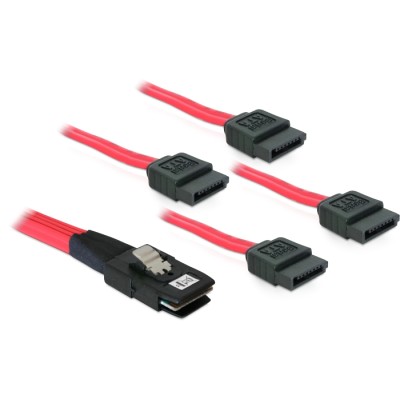Delock Cable Mini SAS SFF-8087 > 4 x SATA 7 pin 1 m 2