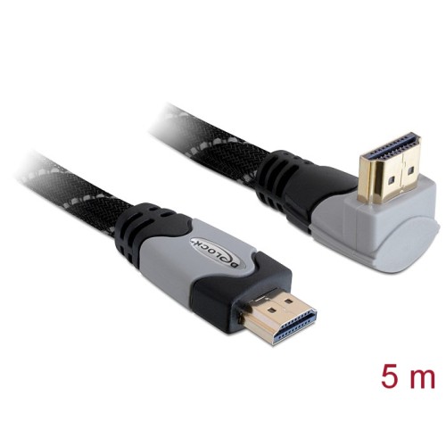 Delock Cable High Speed HDMI with Ethernet – HDMI A male-HDMI A male angled 4K 5 m