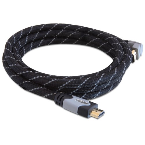 Delock Cable High Speed HDMI with Ethernet – HDMI A male-HDMI A male angled 4K 5 m