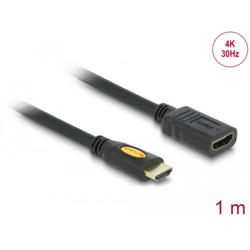 Delock Extension Cable High Speed HDMI with Ethernet – HDMI A male > HDMI A female 1 m