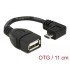 Delock USB 2.0 OTG Cable Type Micro-B male angled to Type-A female 11 cm