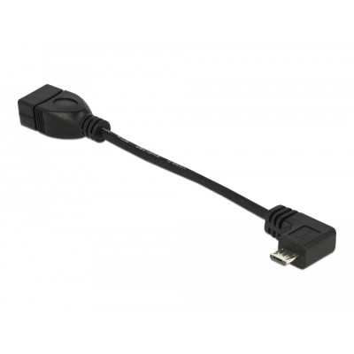 Delock Cable Micro USB type-B male angled > USB 2.0-A female OTG 11 cm 2
