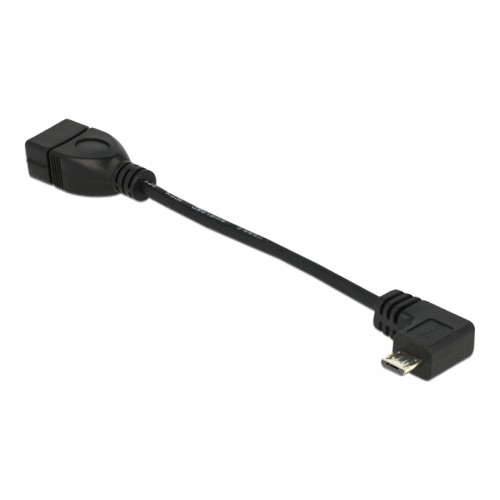 Delock USB 2.0 OTG Cable Type Micro-B male angled to Type-A female 11 cm