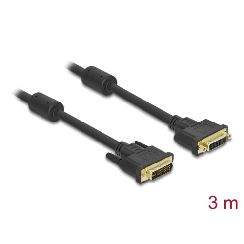 Delock Extension cable DVI 24+5 male  DVI 24+5 female 3 m black