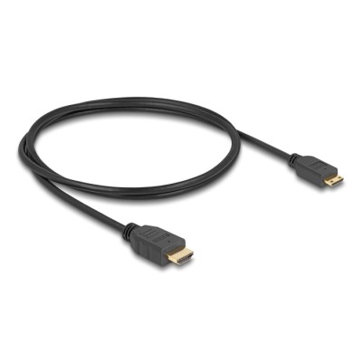 Delock Cable High Speed HDMI with Ethernet - HDMI-A male  HDMI Mini-C male 4K 1 m Slim 2
