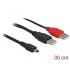 Delock Cable 2 x USB 2.0-A male > USB mini 5-pin