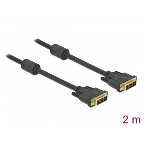 Delock Cable DVI 24+1 male > DVI 24+1 male 2 m black