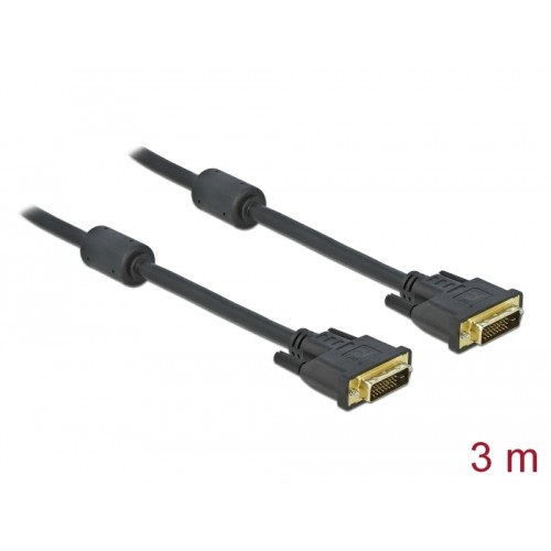 Delock Cable DVI 24+1 male > DVI 24+1 male 3 m black