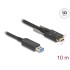 Delock Active Optical Cable USB 10 Gbps Type-A male to USB Type-C™ male with screws on the sides 10 m
