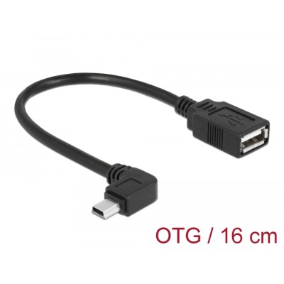 Delock Cable Mini USB male angled > USB 2.0-A female OTG 16 cm