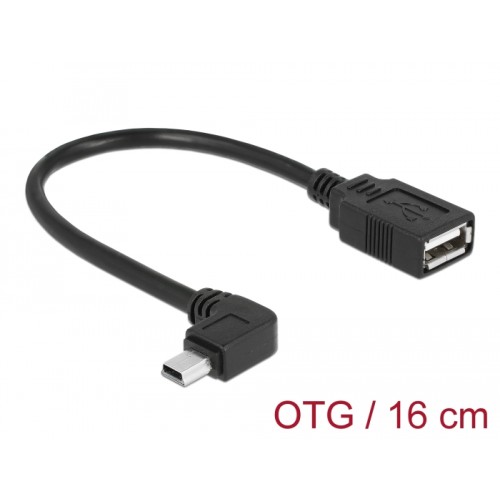 Delock Cable Mini USB male angled > USB 2.0-A female OTG 16 cm
