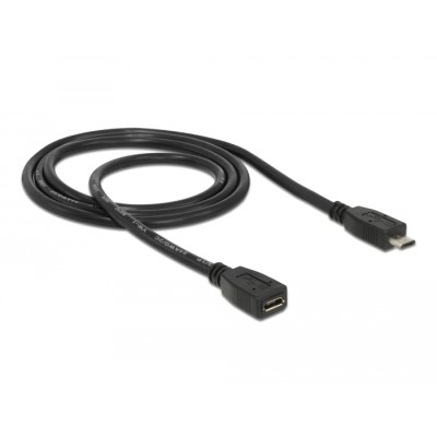 Delock Extension cable USB 2.0 type Micro-B male > USB 2.0 type Micro-B female 1 m 2