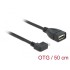 Delock Cable USB micro-B male > USB 2.0-A female OTG 50 cm angled